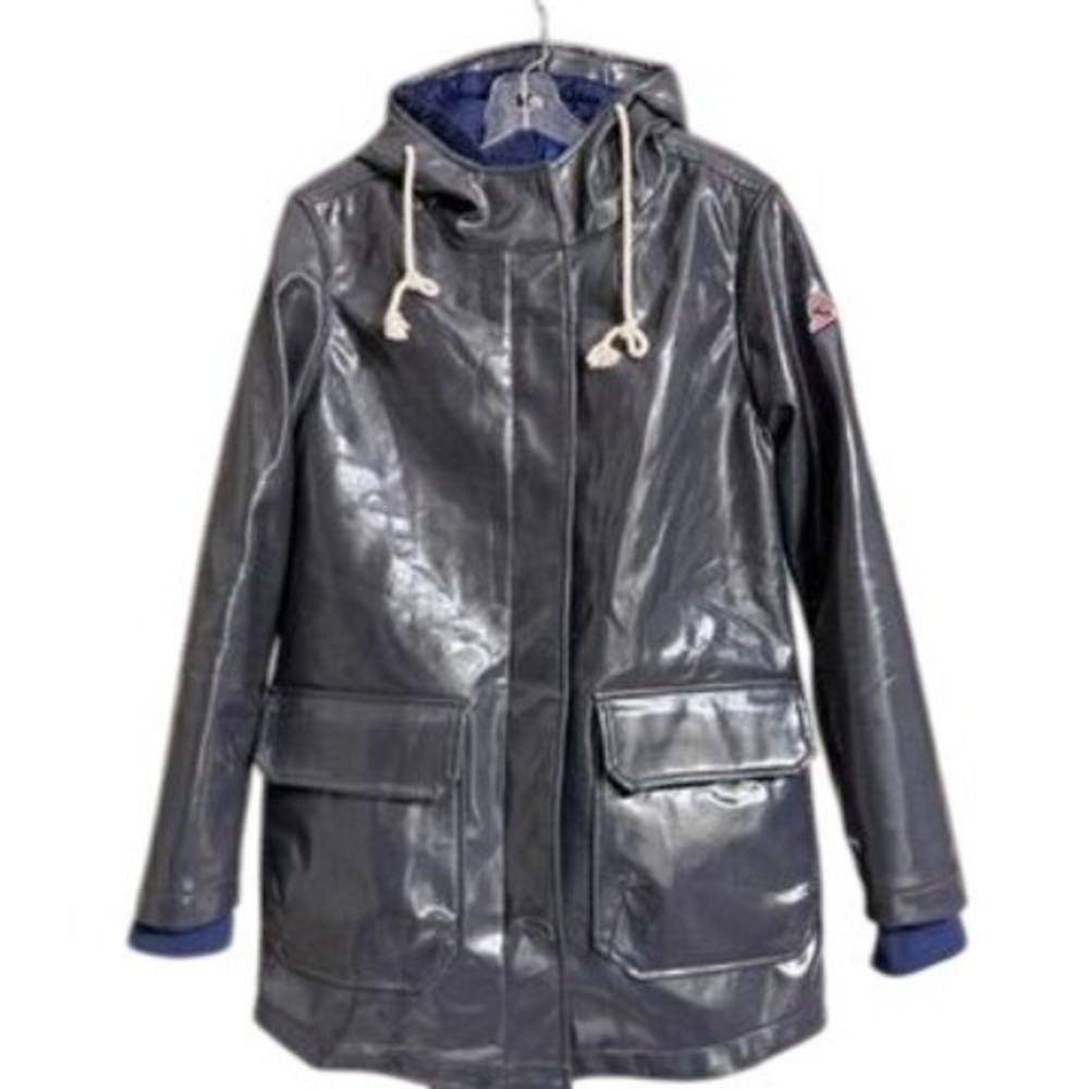 Invicta Italy Waterproof Hooded Jacket Women‎ Med Gray Blue Quilted Lining *FLAW - Picture 3 of 16